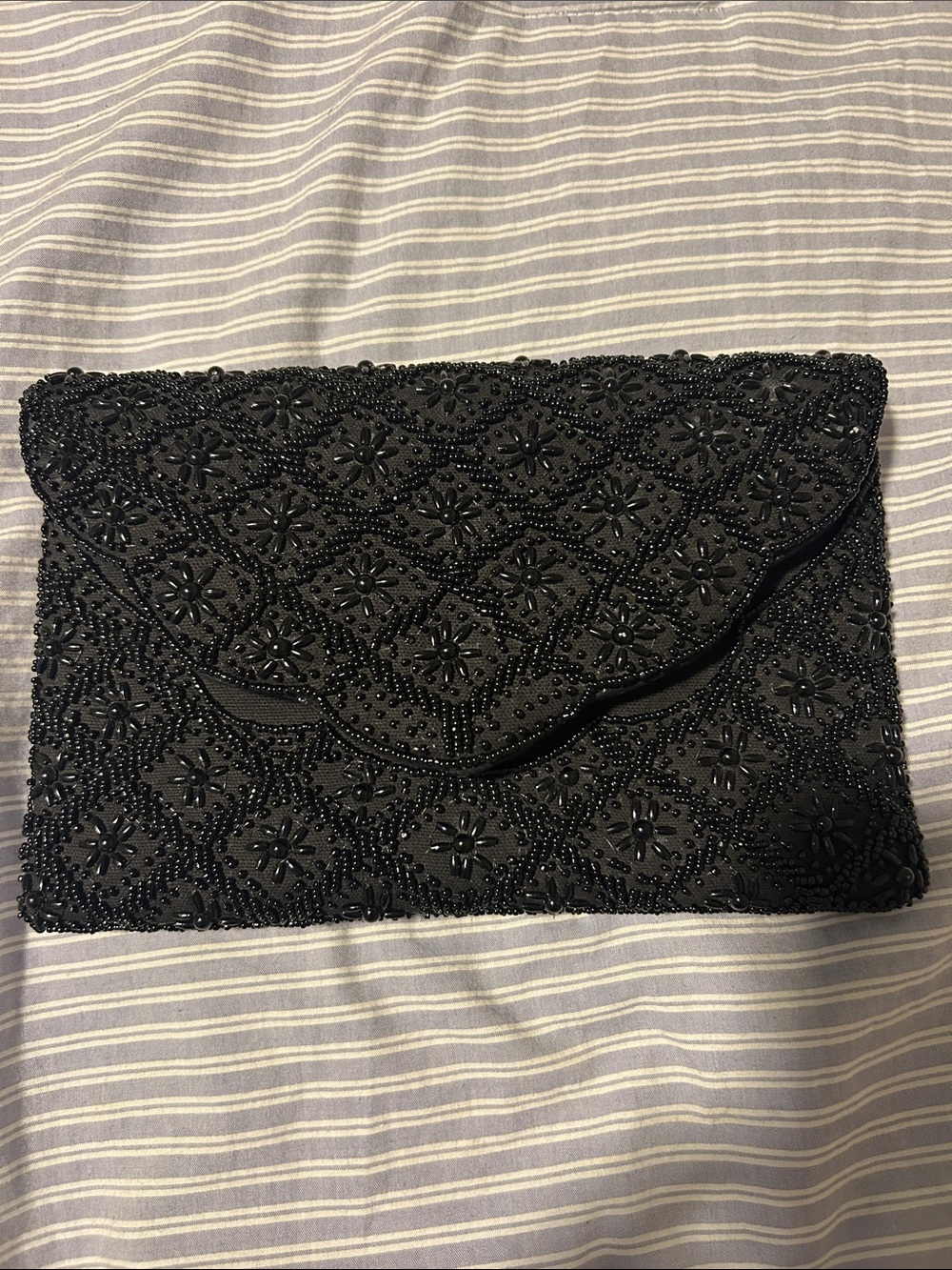 Beaded Black Evening Clutch